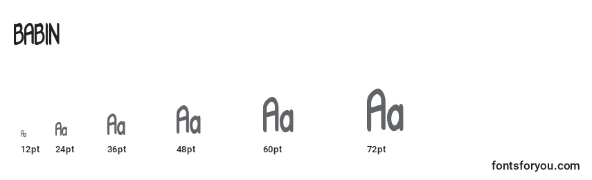 BABIN    (120407) Font Sizes