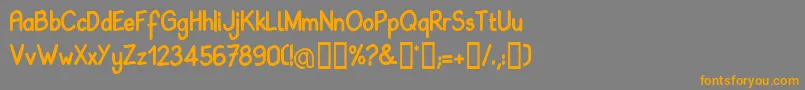 フォントBABIRG   – オレンジの文字は灰色の背景にあります。