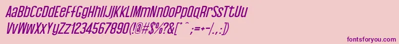 Czcionka Baby Blues Italic – fioletowe czcionki na różowym tle