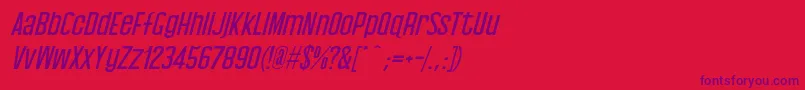 フォントBaby Blues Italic – 赤い背景に紫のフォント
