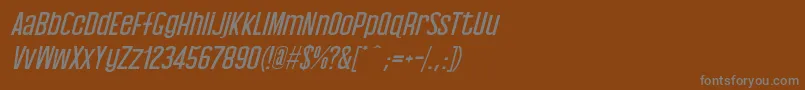 フォントBaby Blues Italic – 茶色の背景に灰色の文字