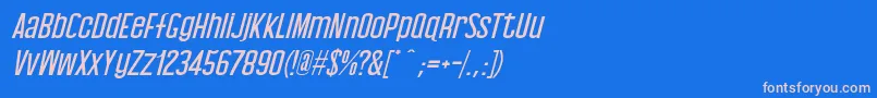 Baby Blues Italic-fontti – vaaleanpunaiset fontit sinisellä taustalla