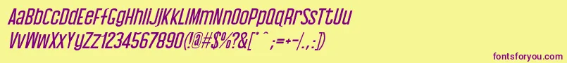 Baby Blues Italic Font – Purple Fonts on Yellow Background