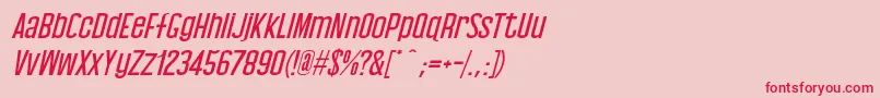 Czcionka Baby Blues Italic – czerwone czcionki na różowym tle