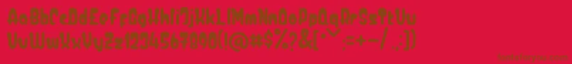 Baby Boo-Schriftart – Braune Schriften auf rotem Hintergrund
