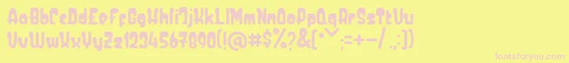 Baby Boo-fontti – vaaleanpunaiset fontit keltaisella taustalla