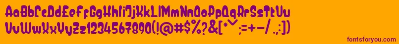Baby Boo-Schriftart – Violette Schriften auf orangefarbenem Hintergrund