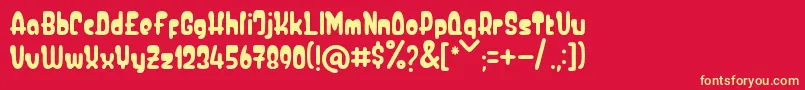 Baby Boo Font – Yellow Fonts on Red Background