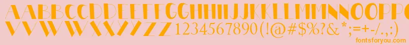 BABY CUTE-Schriftart – Orangefarbene Schriften auf rosa Hintergrund