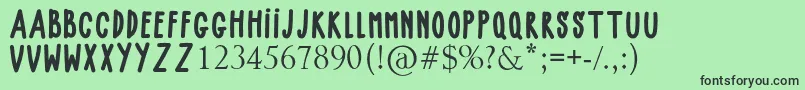 BABY GIRLY Font – Black Fonts on Green Background
