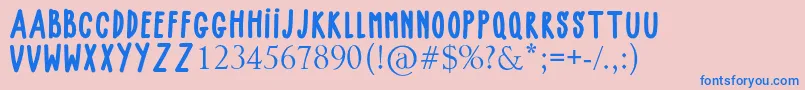 Czcionka BABY GIRLY – niebieskie czcionki na różowym tle