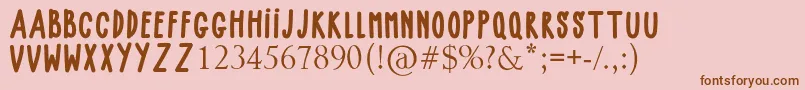 Fonte BABY GIRLY – fontes marrons em um fundo rosa