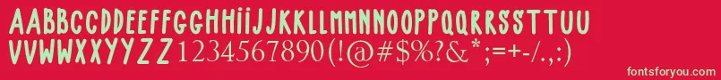 BABY GIRLY Font – Green Fonts on Red Background