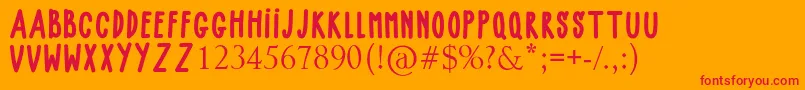 BABY GIRLY Font – Red Fonts on Orange Background