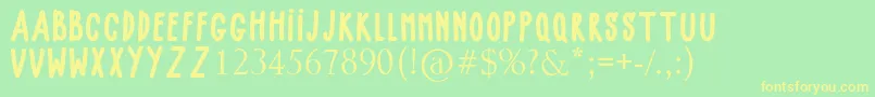 BABY GIRLY Font – Yellow Fonts on Green Background