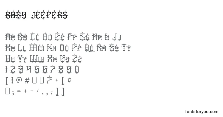Baby jeepersフォント–アルファベット、数字、特殊文字