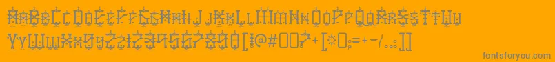 baby jeepers-Schriftart – Graue Schriften auf orangefarbenem Hintergrund