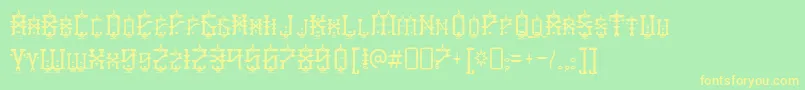 Шрифт baby jeepers – жёлтые шрифты на зелёном фоне
