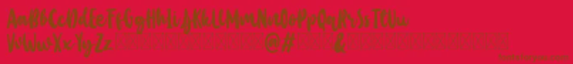 Baby Wildy Personal Use-fontti – ruskeat fontit punaisella taustalla