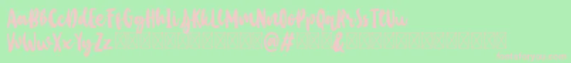 Baby Wildy Personal Use Font – Pink Fonts on Green Background