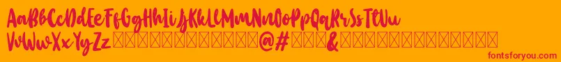 Baby Wildy Personal Use Font – Red Fonts on Orange Background