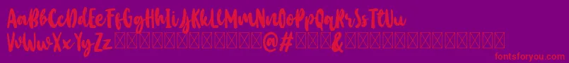 Baby Wildy Personal Use Font – Red Fonts on Purple Background