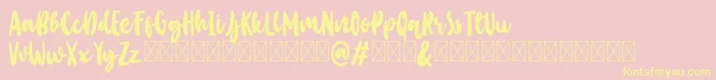 Baby Wildy Personal Use Font – Yellow Fonts on Pink Background