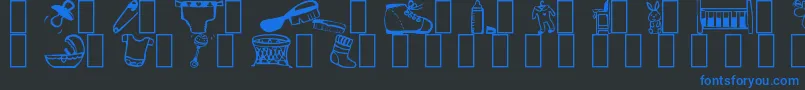 Baby Font – Blue Fonts on Black Background