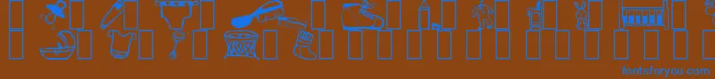 Baby Font – Blue Fonts on Brown Background