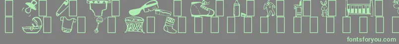 Baby Font – Green Fonts on Gray Background