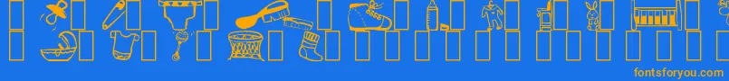 Baby Font – Orange Fonts on Blue Background