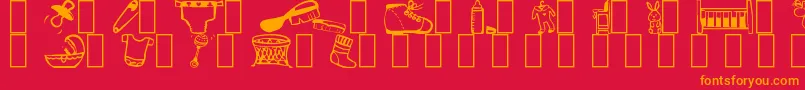 Police Baby – polices orange sur fond rouge