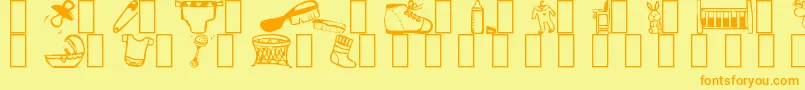 Baby Font – Orange Fonts on Yellow Background