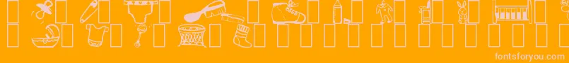 Baby Font – Pink Fonts on Orange Background