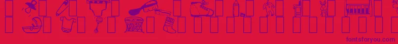 フォントBaby – 赤い背景に紫のフォント