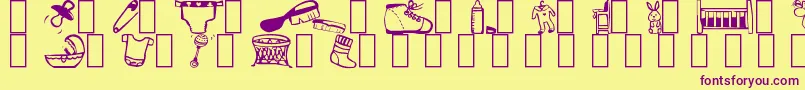 Baby Font – Purple Fonts on Yellow Background