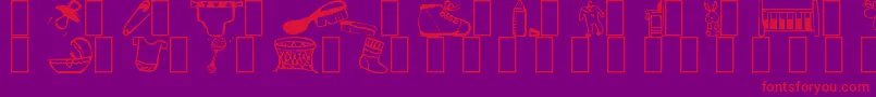Baby Font – Red Fonts on Purple Background