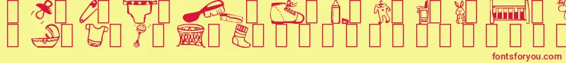 Baby Font – Red Fonts on Yellow Background