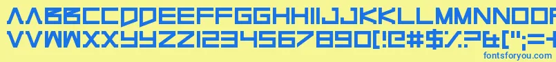 MakeMeACyborg Font – Blue Fonts on Yellow Background