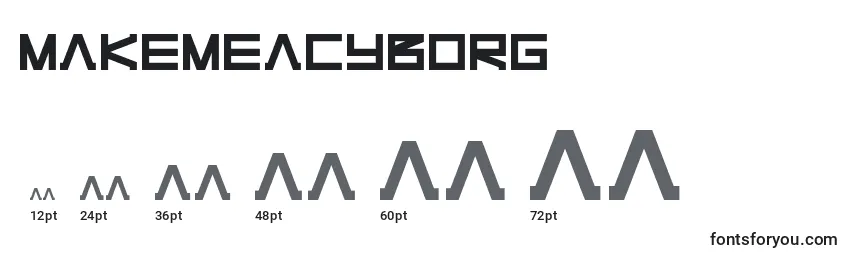 Размеры шрифта MakeMeACyborg