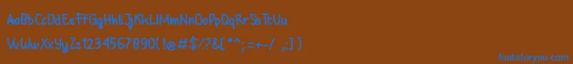 Babyground Font – Blue Fonts on Brown Background