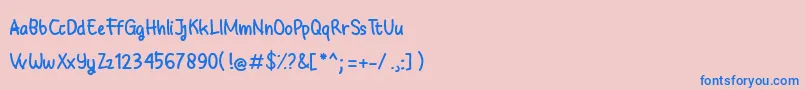 Babyground Font – Blue Fonts on Pink Background