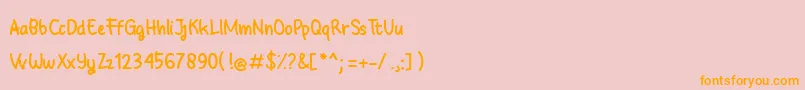 Lisätietoja Babyground-fontista Babyground-fontti – oranssit fontit vaaleanpunaisella taustalla