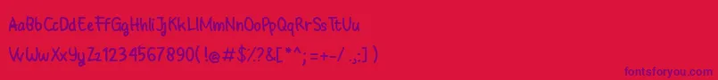 Babyground Font – Purple Fonts on Red Background