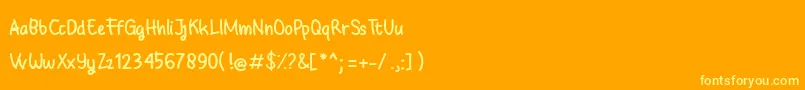 フォントBabyground – オレンジの背景に黄色の文字