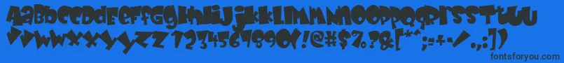 Шрифт BABYK    – чёрные шрифты на синем фоне