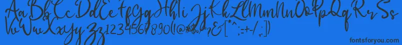 babylittle Font – Black Fonts on Blue Background