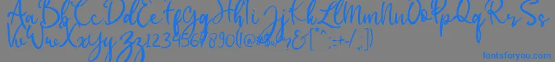 babylittle-Schriftart – Blaue Schriften auf grauem Hintergrund