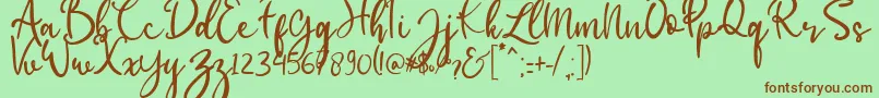 babylittle Font – Brown Fonts on Green Background