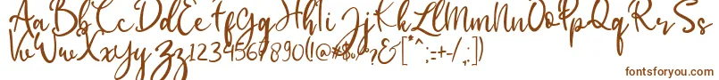 babylittle-Schriftart – Braune Schriften auf weißem Hintergrund